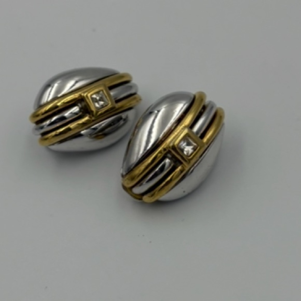 Vintage 1980s Signed Courreges Paris Clip Earrings - Picture 3 of 8